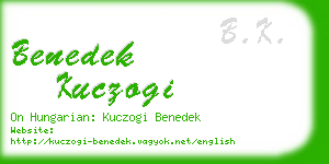 benedek kuczogi business card